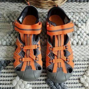 Merrell Hydro Waterproof Hiker Sport Sandal Youth Unisex Sz 4 Wide Orange Gray